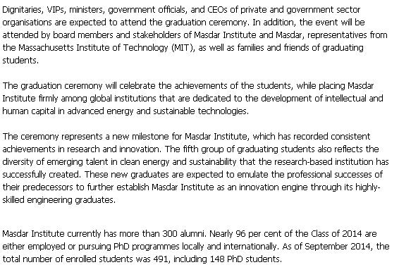 17 Masdar Institute to Celebrate Fifth Commencement Ceremony on 26 May - Coverage Report_Page_35_Image_0001