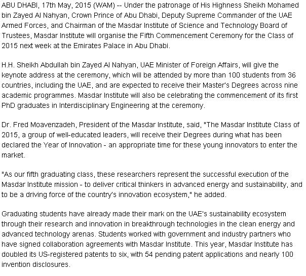 17 Masdar Institute to Celebrate Fifth Commencement Ceremony on 26 May - Coverage Report_Page_36_Image_0003