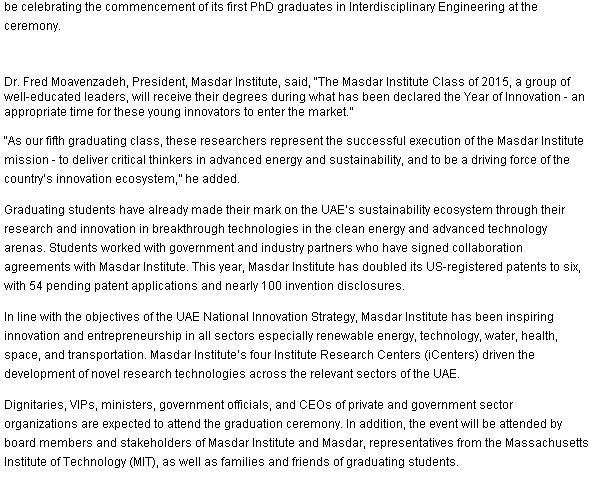 17 Masdar Institute to Celebrate Fifth Commencement Ceremony on 26 May - Coverage Report_Page_41_Image_0004
